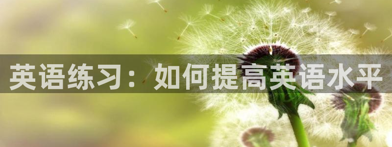 三亿体育网：英语练习：如何提高英语水平